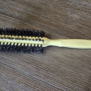 VTG Avon Full Round Brush 8 1/4" Yellow Black Bristles